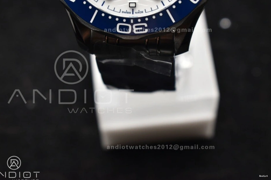 White A2824 Ceramic 1:1 Bracelet SS Edition Blue Seamaster Bezel on 300M SS Dial Diver VSF Best 1219
